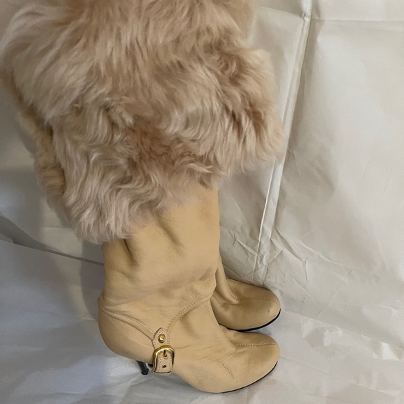 Giuseppe Zanotti Real Fur Leather Boots Gold Buckle 39, 9 - Picture 1 of 16